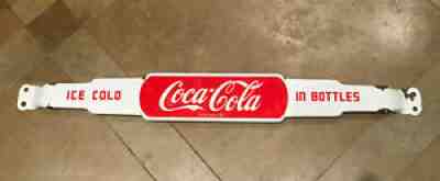 Vintage Antique PORCELAIN COCA COLA DOOR PUSH Sign Red/ White Advertising