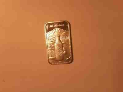 COCA-COLA RARE-VINTAGE MT. RAINIER 75TH ANNIVERSARY MEDALLION 1OZ. SILVER BAR