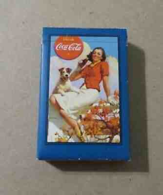 Vintage Coca-Cola Playing Cards - 1943 Blue Lady & Dog