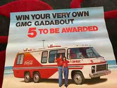 Coca Cola 1977 GMC Gadabout Motorhome Contest Poster Rare!