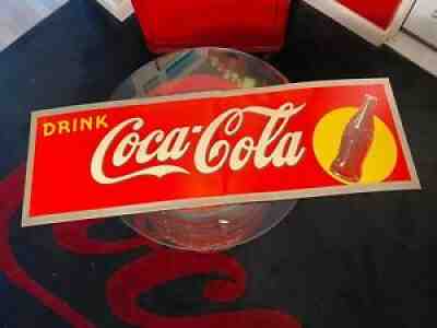 Coca Cola 1946 Yellow Dot Sunburst Tin Sign Robertson Dualife Springfield Ohio