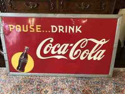 Vintage Coca Cola Sign 1947 56â? X 32â? Embossed