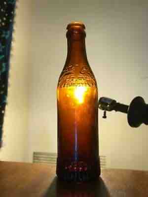 Rare Vintage Amber Straight Sided Coca Cola Washington D.C.Ribbed Heel