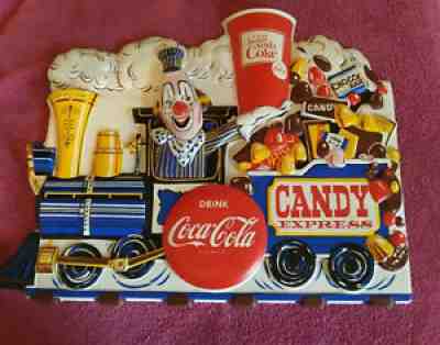 Coca-Cola Vacuform Clown Train Candy Sign. **Dead Mint!!**
