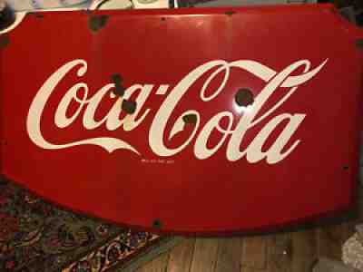 Vintage Porcelain Enamel Coca-Cola Sign Large