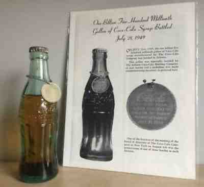 SCARCE COCA-COLA BOTTLE FROM THE 1,500,000,000TH GALLON OF SYRUP IN 1949