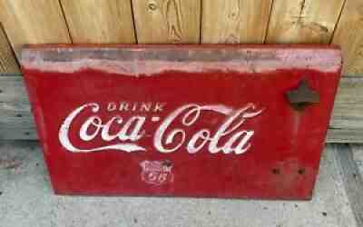 VINTAGE COCA COLA COKE COOLER PANEL SIGN ORIGINAL COLLECTIBLE PHILLIPS 66 EMBLEM