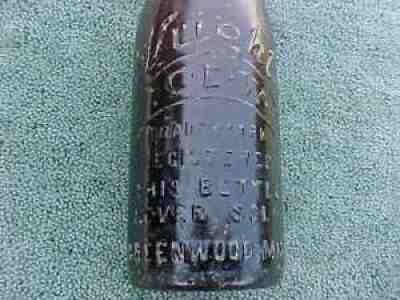 Antique COCA COLA AMBER Straight Side Bottle GREENWOOD MISS Wright's C.E.W. ROOT