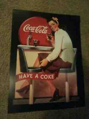 Vintage Original Coca Cola Have A Coke Soda Pop Gas Station 29" Metal Sign