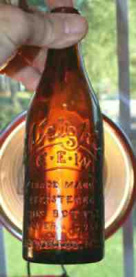 RARE ORIGINAL STRAIGHT SIDE COCA COLA AMBER BOTTLE " GREENWOOD, MISS " NICE "