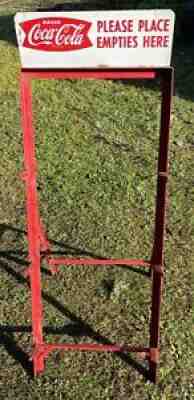 VINTAGE COCA COLA PLACE EMPTIES HERE BOTTLE RACK Display Only