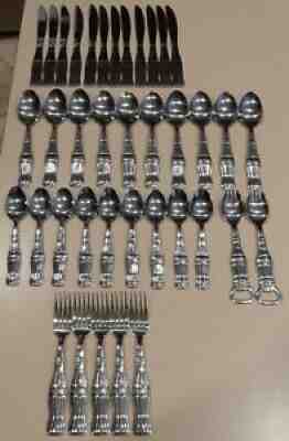 GIBSON COCA-COLA COKE BOTTLE STAINLESS FLATWARE SET OF 38 PC