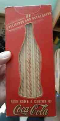 ORIGINAL 1950S COCA COLA UNUSED STRAW BOX NATIONAL SODA STRAW CO FREE SHIPPING