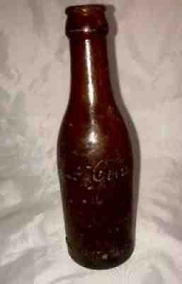 RARE STRAIGHT SIDE AMBER Root COCA COLA BOTTLE W/ ARROWS MEMPHIS, TENN. #B3