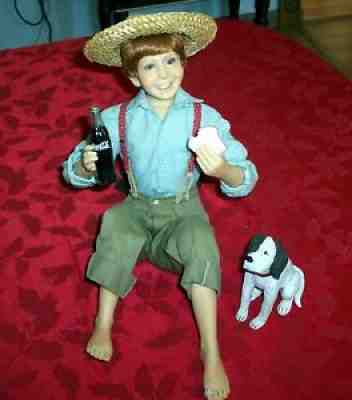 2001 RARE STANTON ART COCA COLA BAREFOOT BOY LIMITED EDITION DOLL FIGURINE