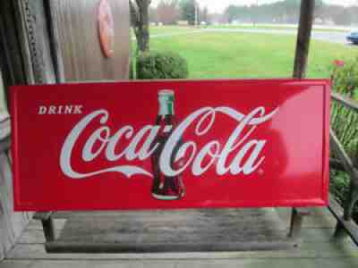 Coca-Cola Red Horizontal Drink Coca-Cola Sign 24 x 60 inches Contour Bottle Logo