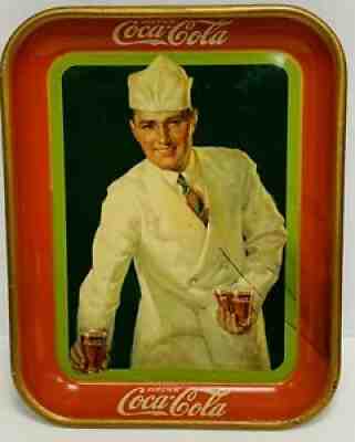 1927/1928 ORIGINAL COCA COLA COKE TRAY SODA JERK FOUNTAIN SALES