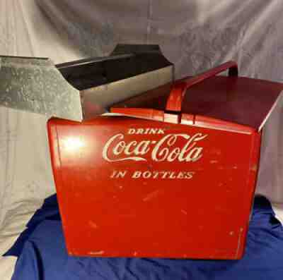 Vintage 1950s Coca Cola Cooler Cavalier Co With Tray, Bottle Opener & Drain Plug