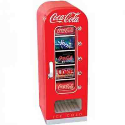 Coca Cola Can Retro Mini Cooler Fridge Vending Machine Soda Vintage Look 10 Cans
