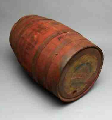 Antique 10 Gallon Coca Cola Wood Syrup Barrel w/ Orig Red Paint & Label Coke Keg