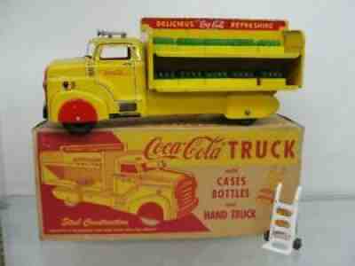 MINT! 1954 LOUIS MARX TIN COCA COLA DELIVERY TRUCK COMPLETE TOY W/ ORIGINAL BOX