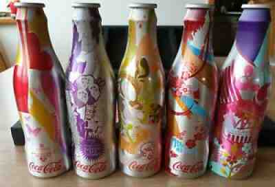 Nice Coca Cola Alu bottles prototype M5. No text on bottle. With box. 5 empty