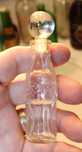 RARE Coca-Cola Glass PERFUME BOTTLE WITH ***ROUND GLASS STOPPER*** !!  NICE "