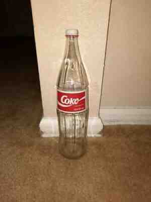 Coca Cola 1000ml Empty Glass Bottle Used Rare From Fiji!!!