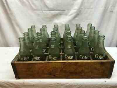 Vintage Coca Cola 24 Bottles Crate Complete 6 1/2 Oz Wood Case Soda Fountain