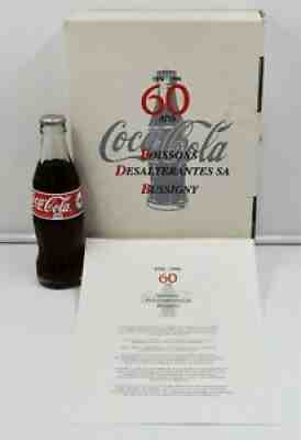 *RARE! 1996 60th anniversary Switzerland Coca Cola Glass Bottle #2283 Box Set