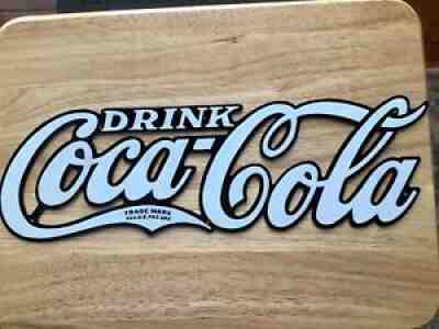 Original Porcelain Diecut Drink Coca Cola Sign - Refurbished