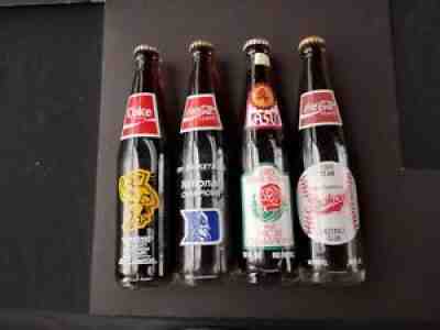 (4) Collectible Coca Cola Coke Bottles - Sports - 1987 So Miss & ASU - Duke - TN