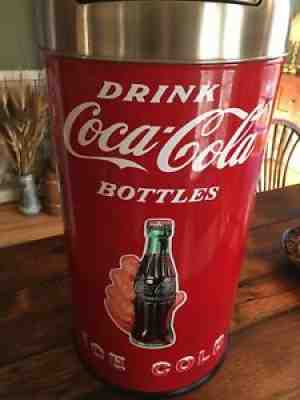 Coca Cola ICE COLD With Sprit Boy"Trash Can SS TOP VERY NICE!!! 12 Gal. 29" Tall