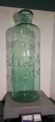VINTAGE RARE COCA COLA Green glass jug property of Coke bottling co Huge 28"