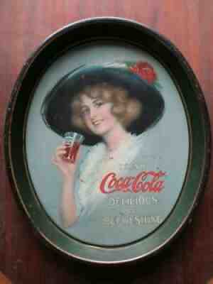 Original c 1913 Coca Cola Metal Serving Tray Sign