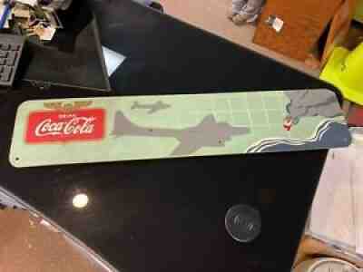 Vintage COCA-COLA COKE REFRESHING BOMBER Kay Display Wood Ad. SODA SIGN