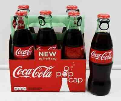 *HTF Test Market PULL TOP 6 pack Coca Cola bottles w carrier/carton Pop Cap Tab