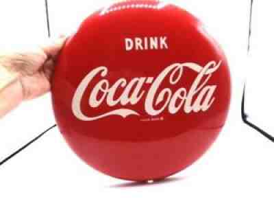 1974 COCA COLA BUTTON 12" METAL COLLECTOR SIGN- AM74- AMAZING CONDITION