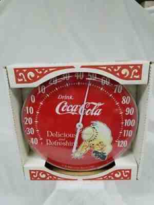 1984 COKE BOY COCA COLA 12" THERMOMETER NEW IN BOX TRU TEMP JUMBO DIAL OUTDOOR
