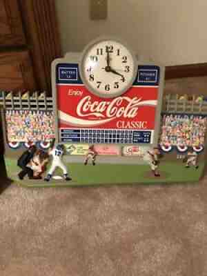 Vintage Coca Cola Classic Clock Baseball Stadium Score Board 1991 Plastic USA