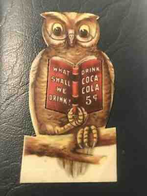 c.1906 COCA COLA OWL CELLULOID BOOKMARK