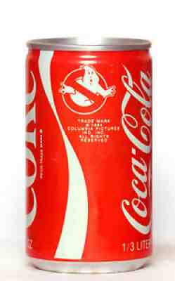 1985 Coca Cola can from Puerto Rico, Ghostbusters / !Felicidades!