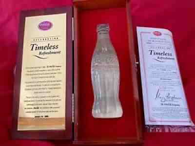 Limited EditIon Coke Crystal Bottle Box Timeless Coca-Cola Refreshment From 2000