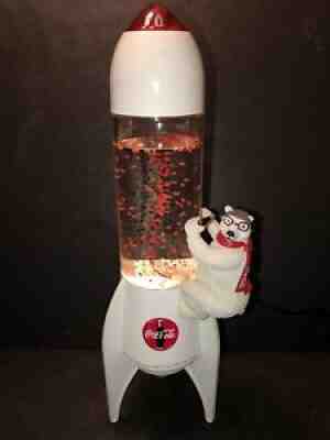 COCA COLA TWISTER TORNADO ROCKET LAMP W/ POLAR BEAR * WORKS * 90's Rare