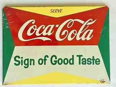 VINTAGE ORIGINAL 1950's COCA-COLA METAL BOTTLE RACK SIGN