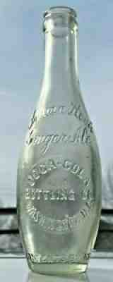 L12) OLD Coca Cola Indian Rock Ginger Ale Glass Bottle Bowling Pin Washington NC