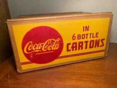Coca Cola 1940s Fiber Cardboard 6-Bottle Carton Crate Case St. Louis MO