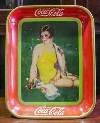 Vintage 1929 Coca Cola Metal Serving Tray.
