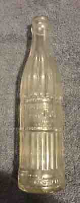 RARE! Antique (prior to 1916) Fluted Clear Glass Coca Cola Bottle. 8 5/8" x2.25"