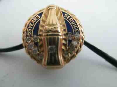 Coca-Cola 10K 55 Year Service Pin with 11 Diamonds
